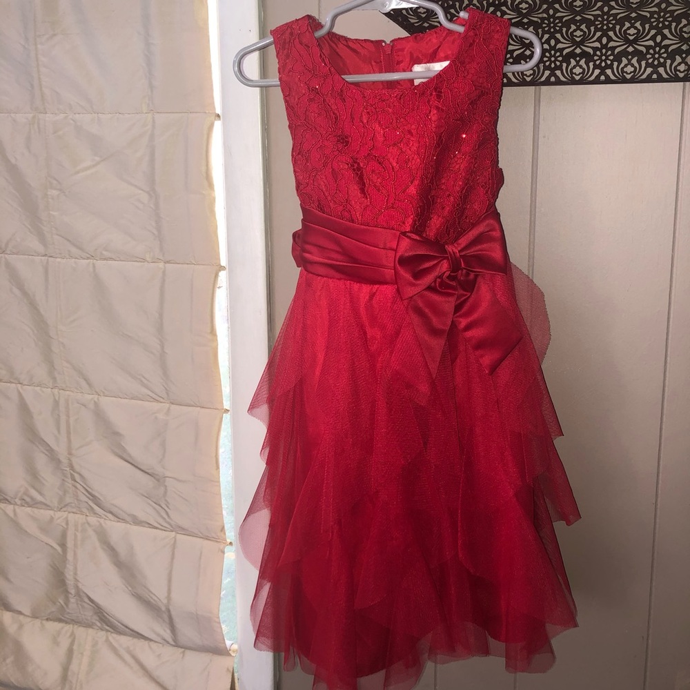 Girls Red Formal Holiday Dress 🌲 ❄️ ❤️